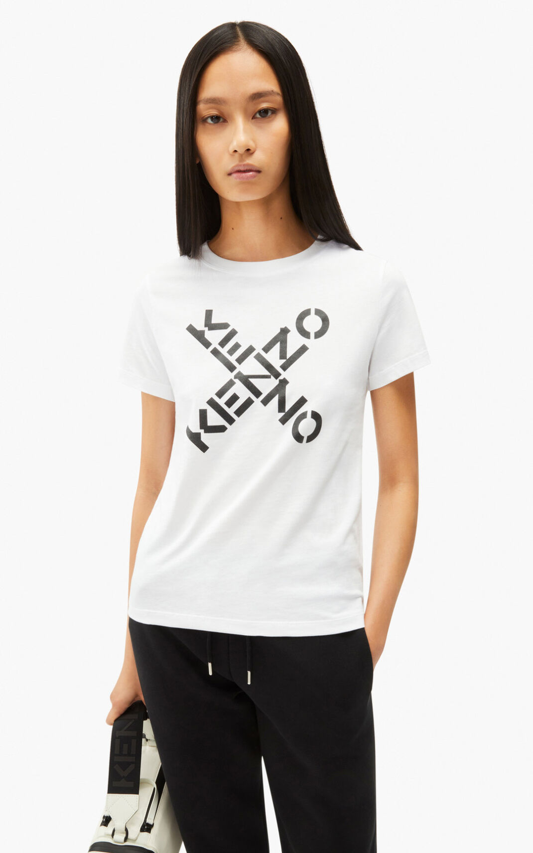 Camiseta Kenzo Sport Big X Feminino - Branco | 982MFSBAZ